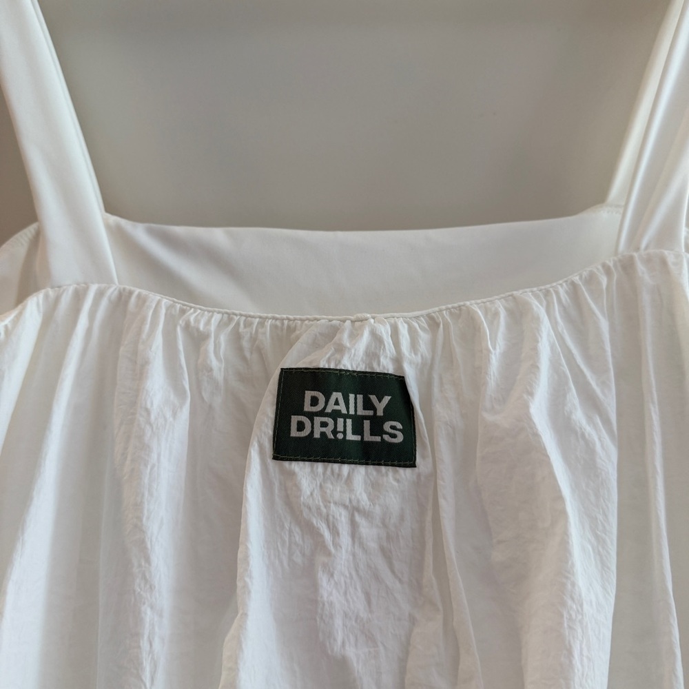 Daily Drills White Bubble-Hem Dress - Picture 3 of 6